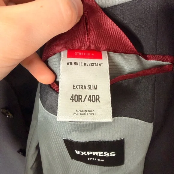 Express Extra Slim Wool Blend Black Suit Jacket and (new with tags) Vest for Men